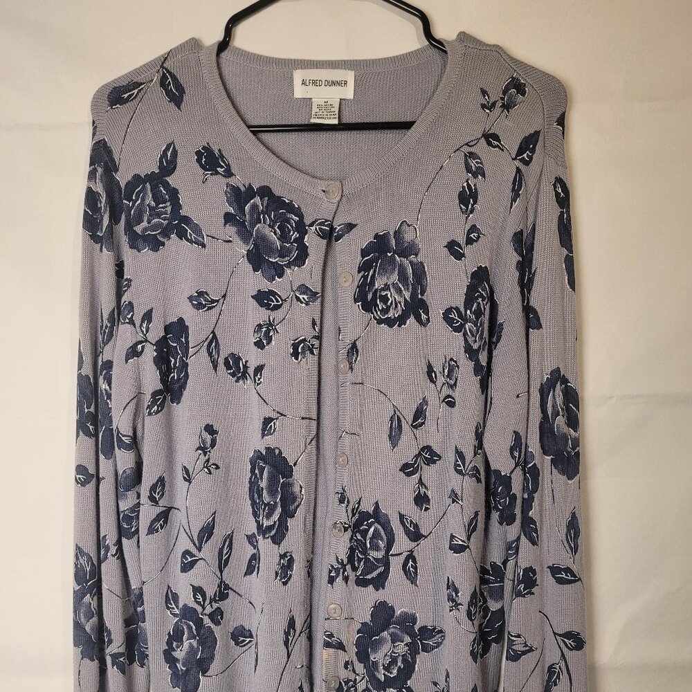 Alfred Dunner Size M Floral Button Cardigan Sweater Cottagecore Grannycore